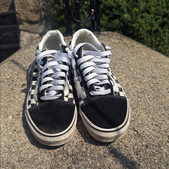 Vans Classic Black and White Checkered Sneakers - Picture 2 of 7